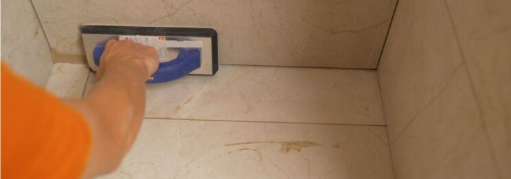applying epoxy grout