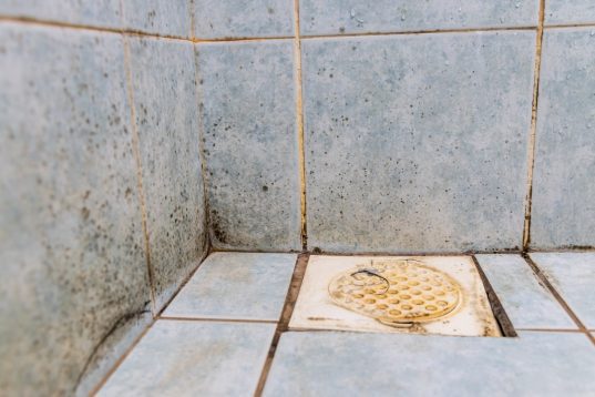 Tile grout discolouration