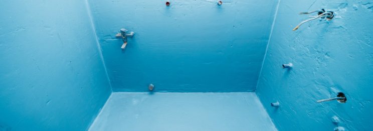 shower with waterproofing paint